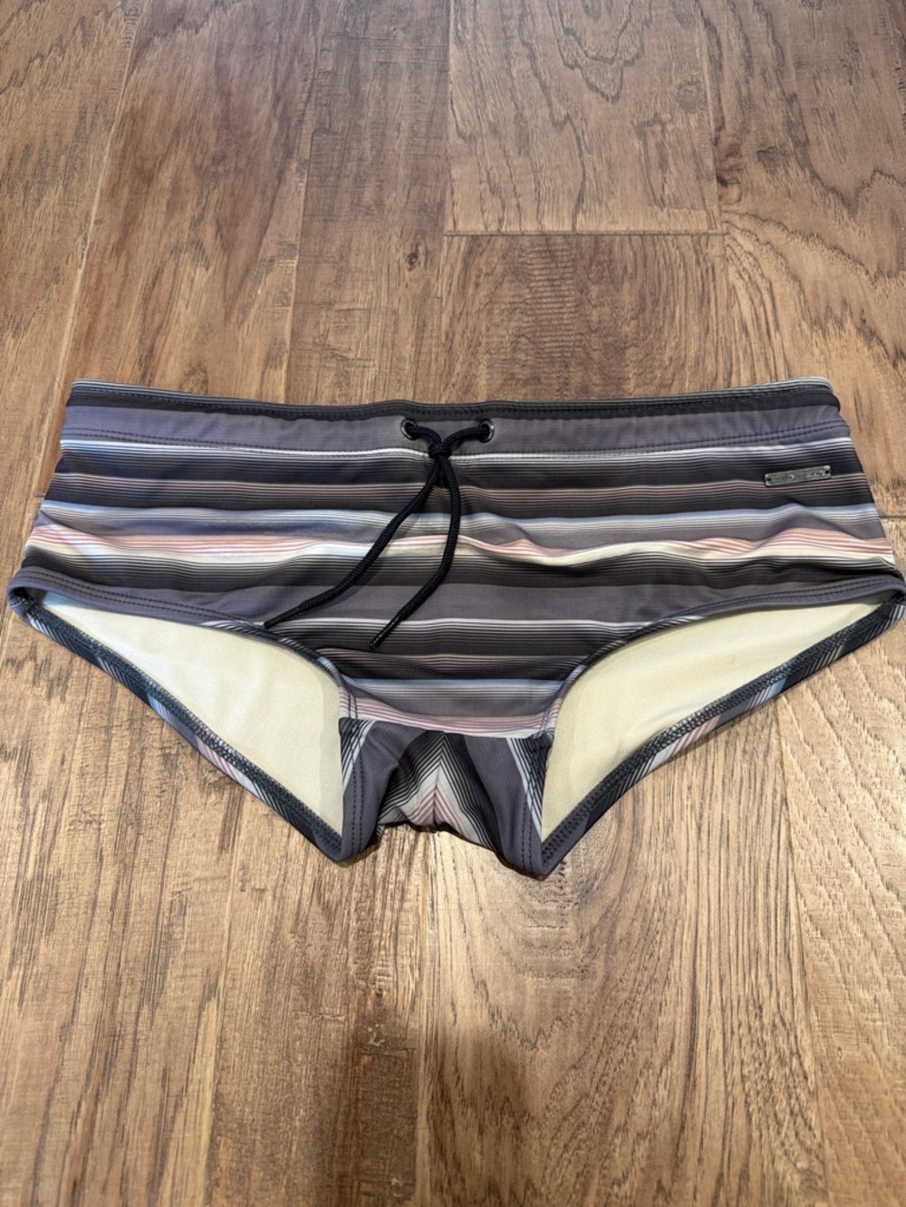 Parke & Ronen Gray Striped Men’s Swim Briefs